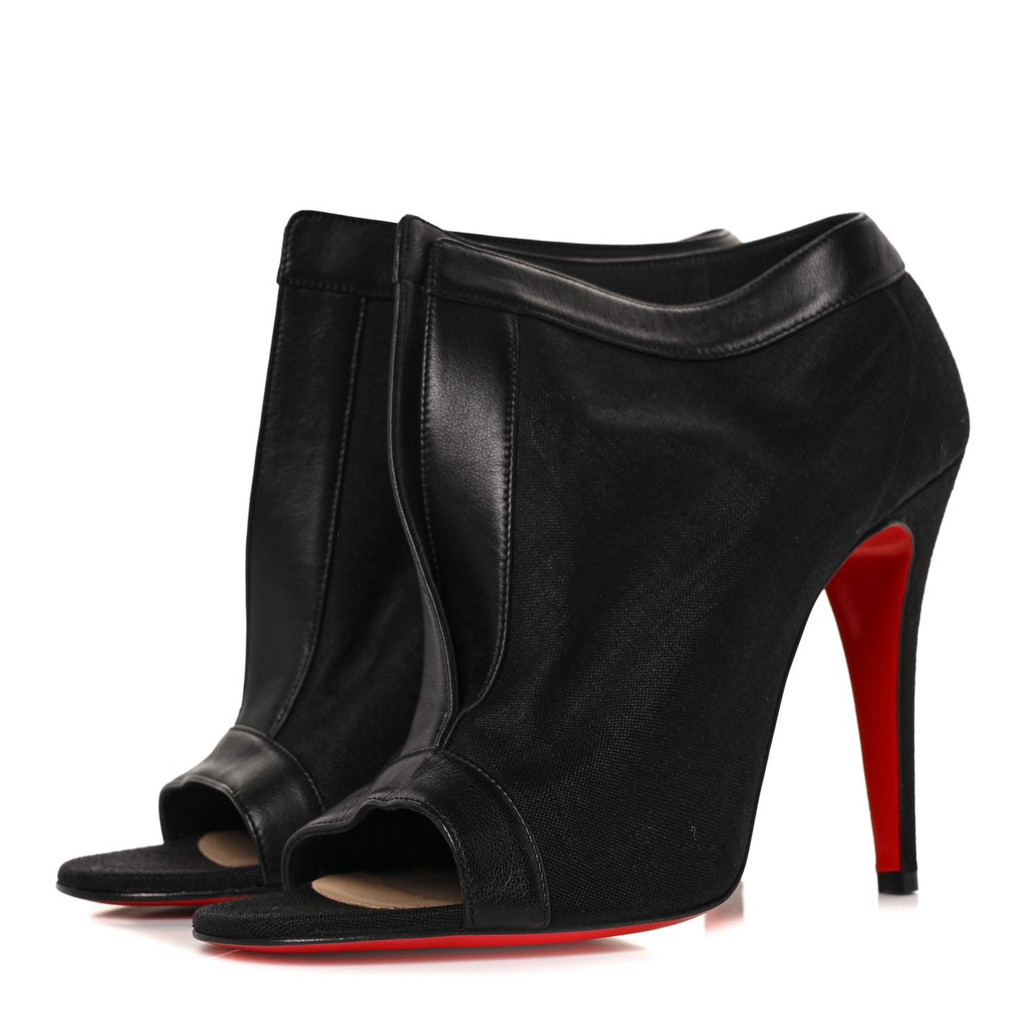 Canvas Calfskin Chaotic 100 Ankle Boots 38 Black