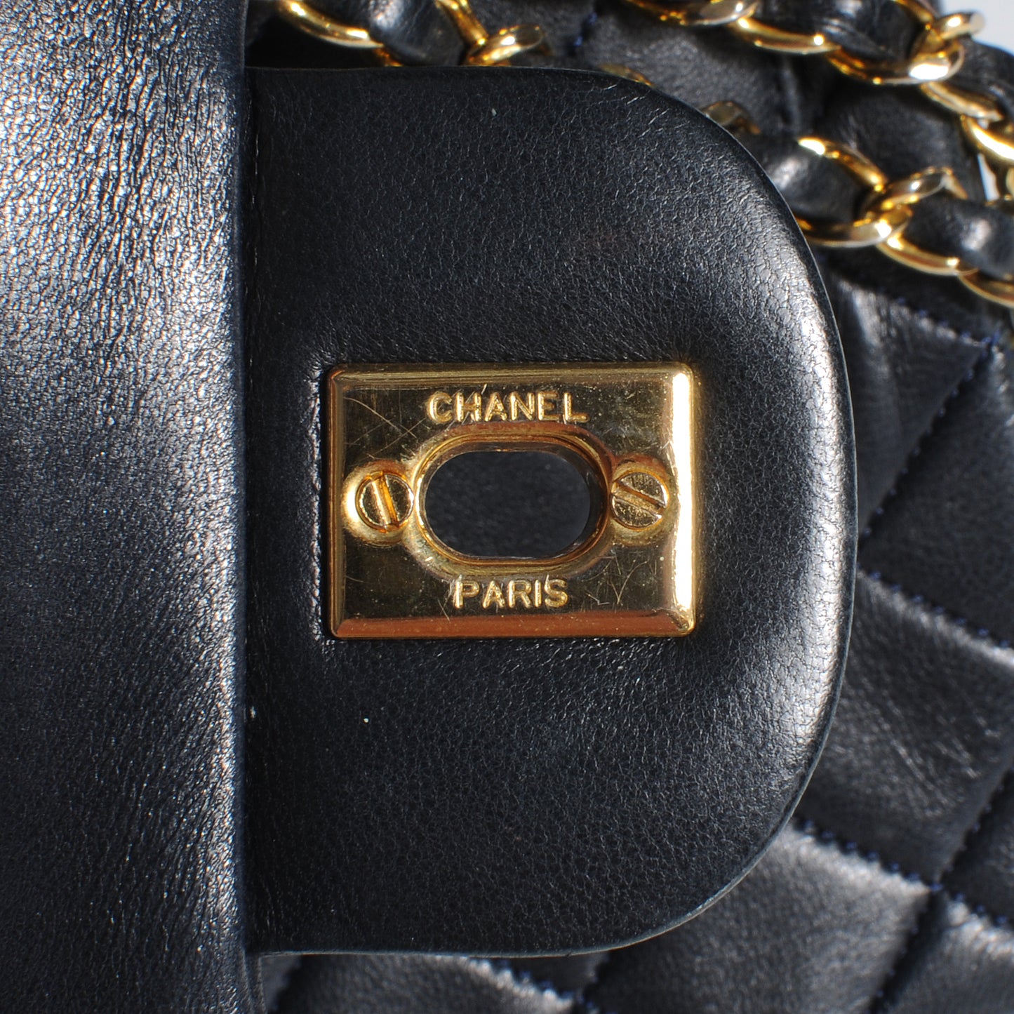 Lambskin Small Double Flap Navy
