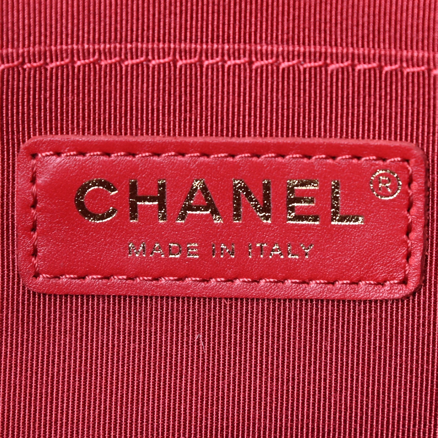 Calfskin Chevron Quilted Large Statement Flap Red