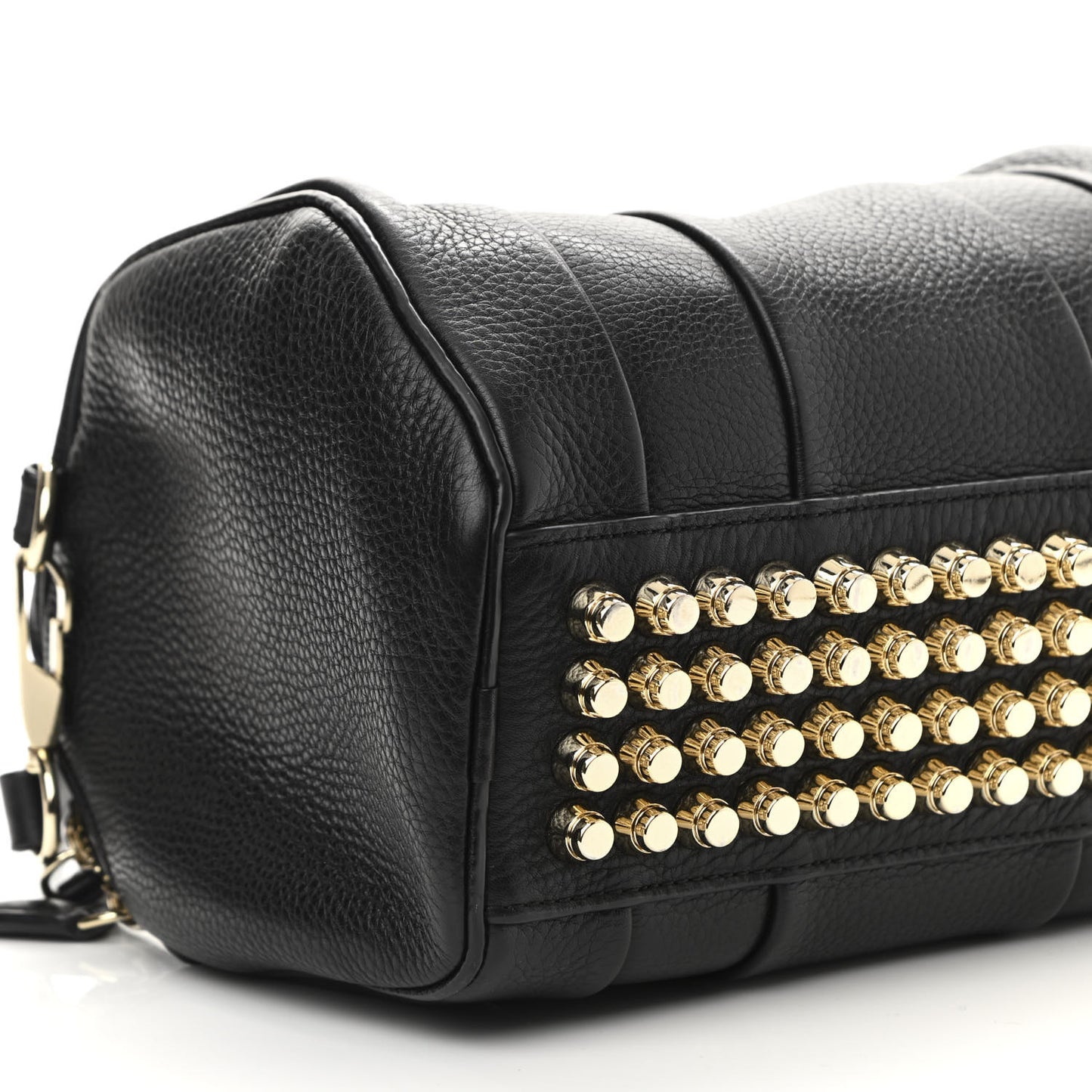 Pebbled Lambskin Mini Rockie Black Pale Gold Hardware