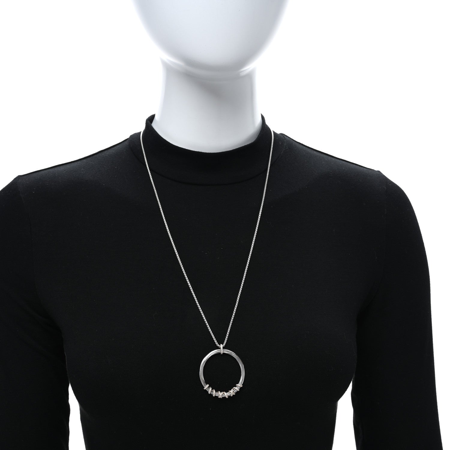 David Yurman Sterling Silver 18K Yellow Gold Diamond Helena Necklace 3 of 4