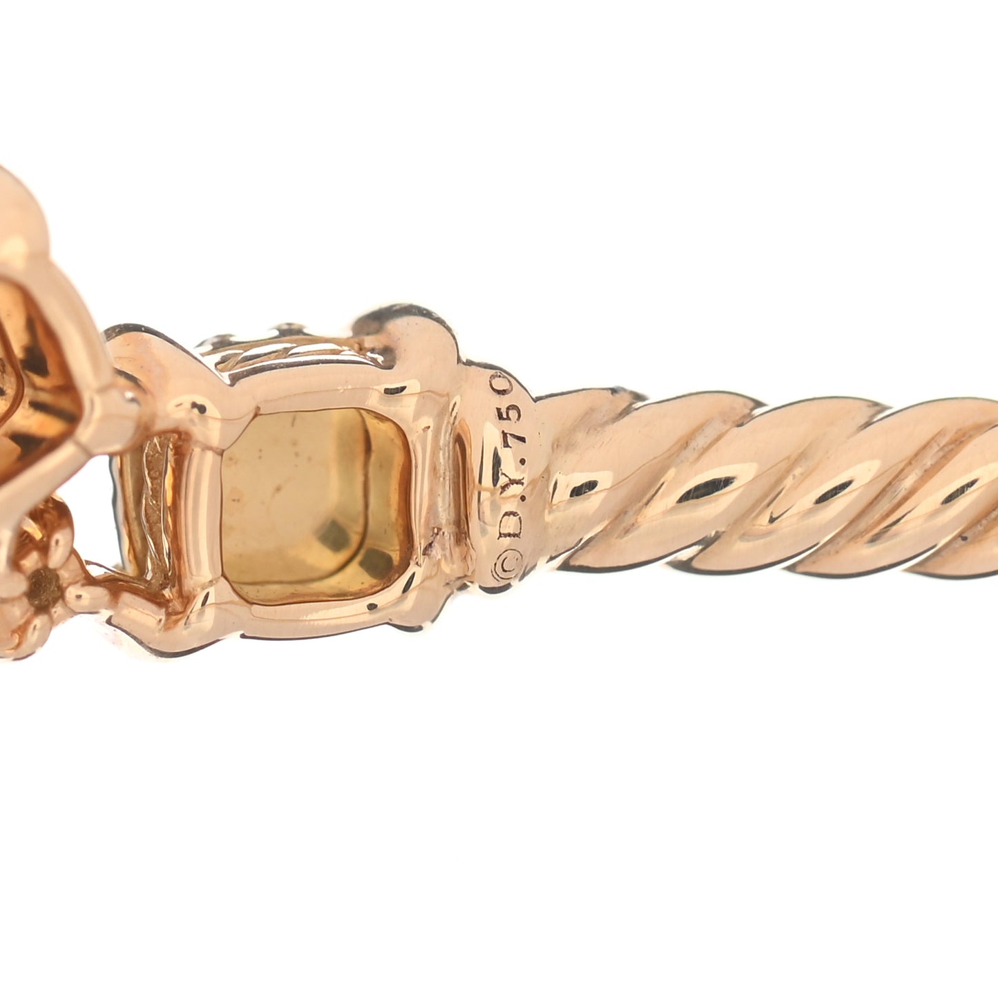 18K Yellow Gold Pave Yellow Diamond Petite Chatelaine Bracelet