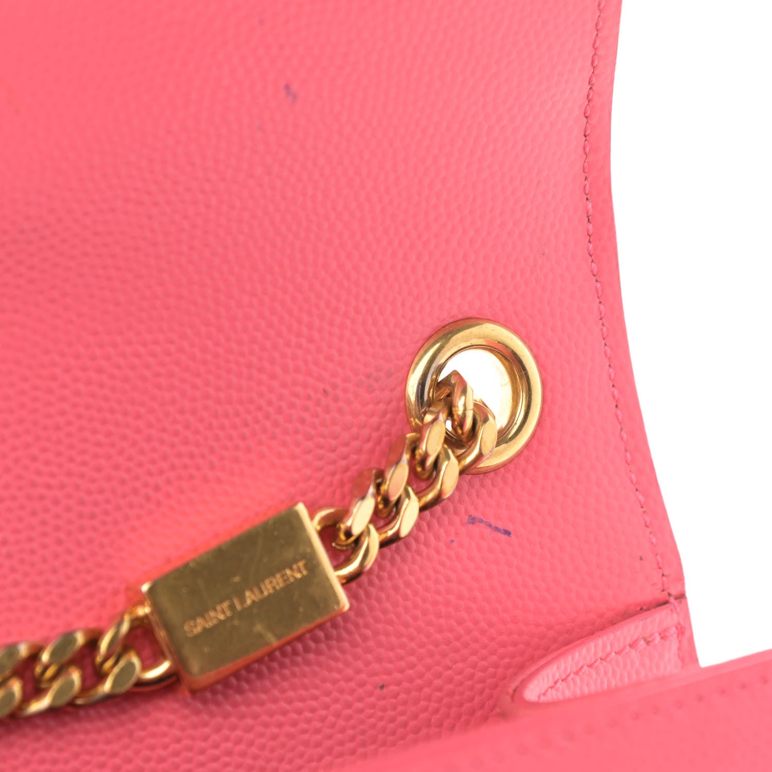 Saint Laurent Grain De Poudre Small Monogram Kate Satchel Rose Clair 15 of 17