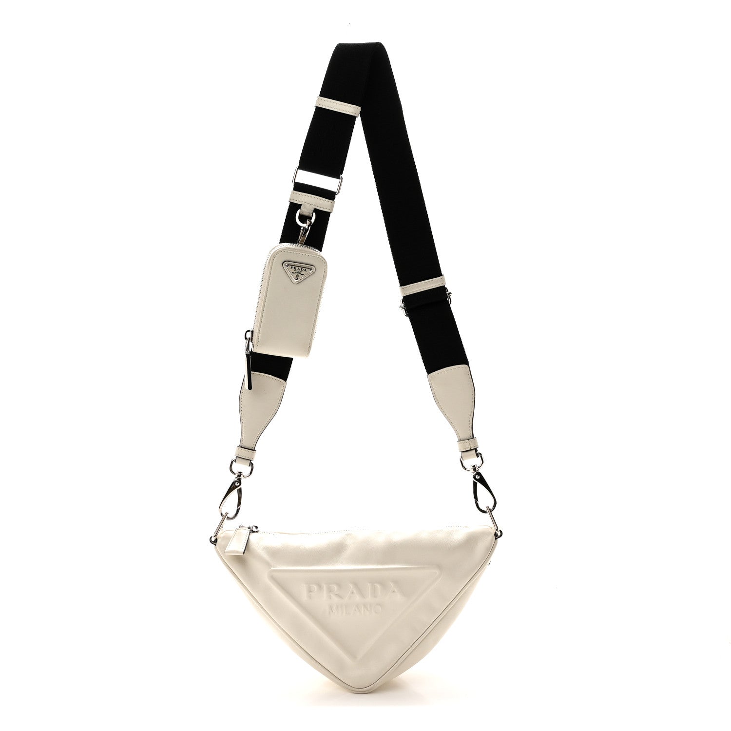 Prada Grace Lux Triangle Shoulder Bag White 1 of 9