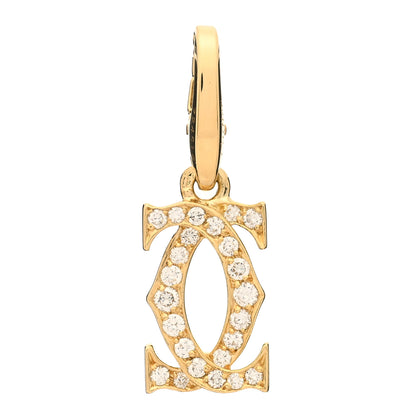 Cartier 18K Yellow Gold Diamond Logo Charm 1 of 3