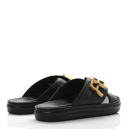 Fendi Vitello Womens Fendigraphy Slide Sandals 38 Black 4 of 7