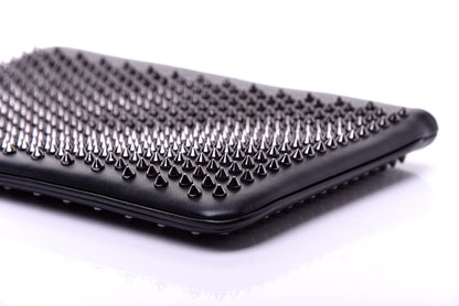 Christian Louboutin Calfskin Studded Loubiposh Clutch Black 7 of 9