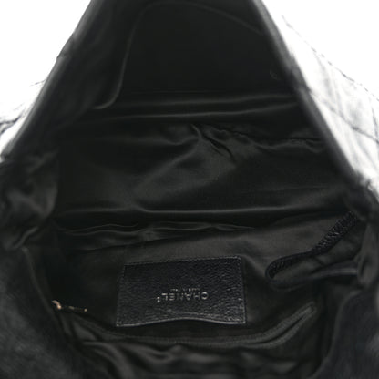 Chanel Glazed Calfskin Stitched XL On The Road Flap Black 4 of 15
