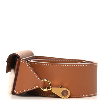 Hermes Swift Shearling Kelly Pocket Plush Shoulder Strap Gold 2 of 6