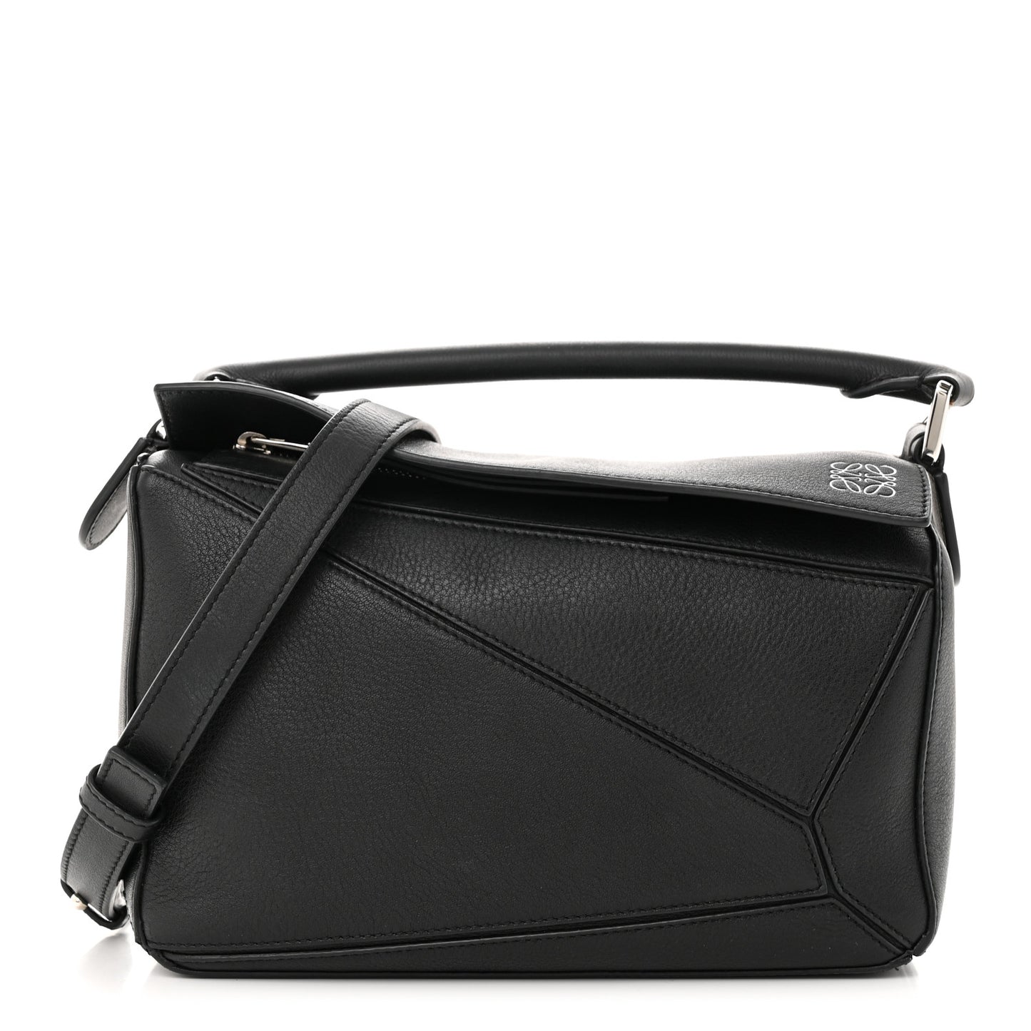 Calfskin Small Puzzle Bag Black