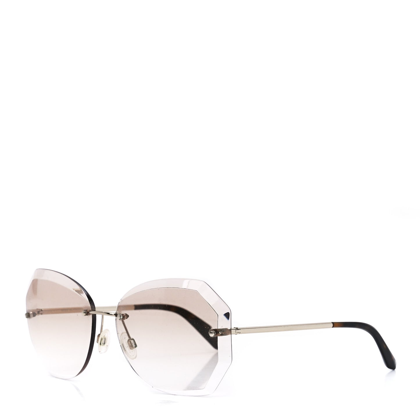 Metal Spring Round Sunglasses 4220 Gold Brown