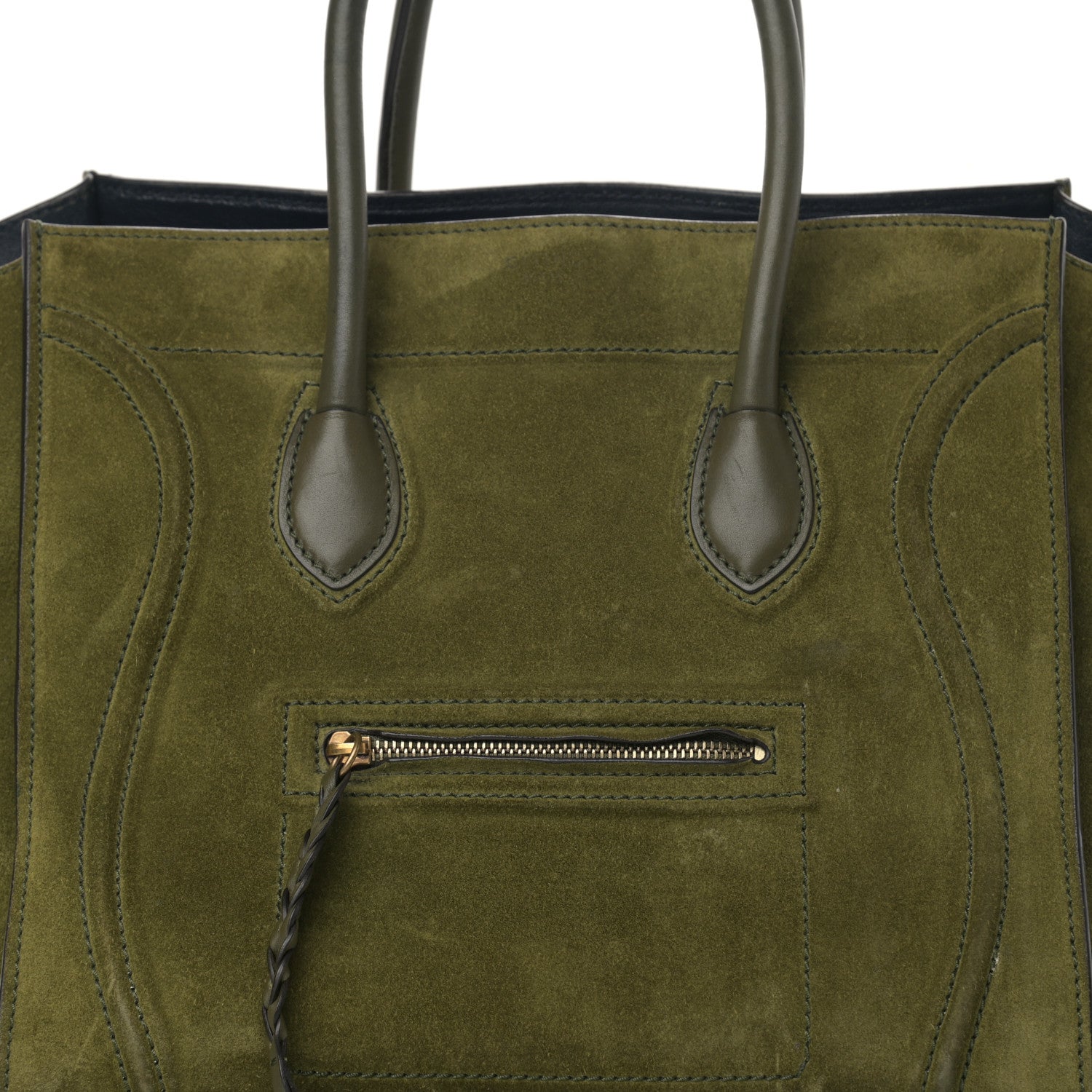 Celine Suede Medium Phantom Luggage Olive 8 of 15