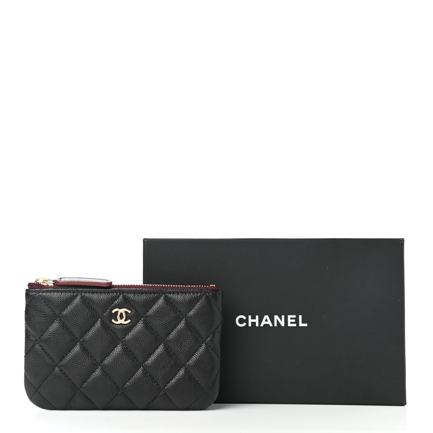 Caviar Quilted Small Cosmetic Case Black