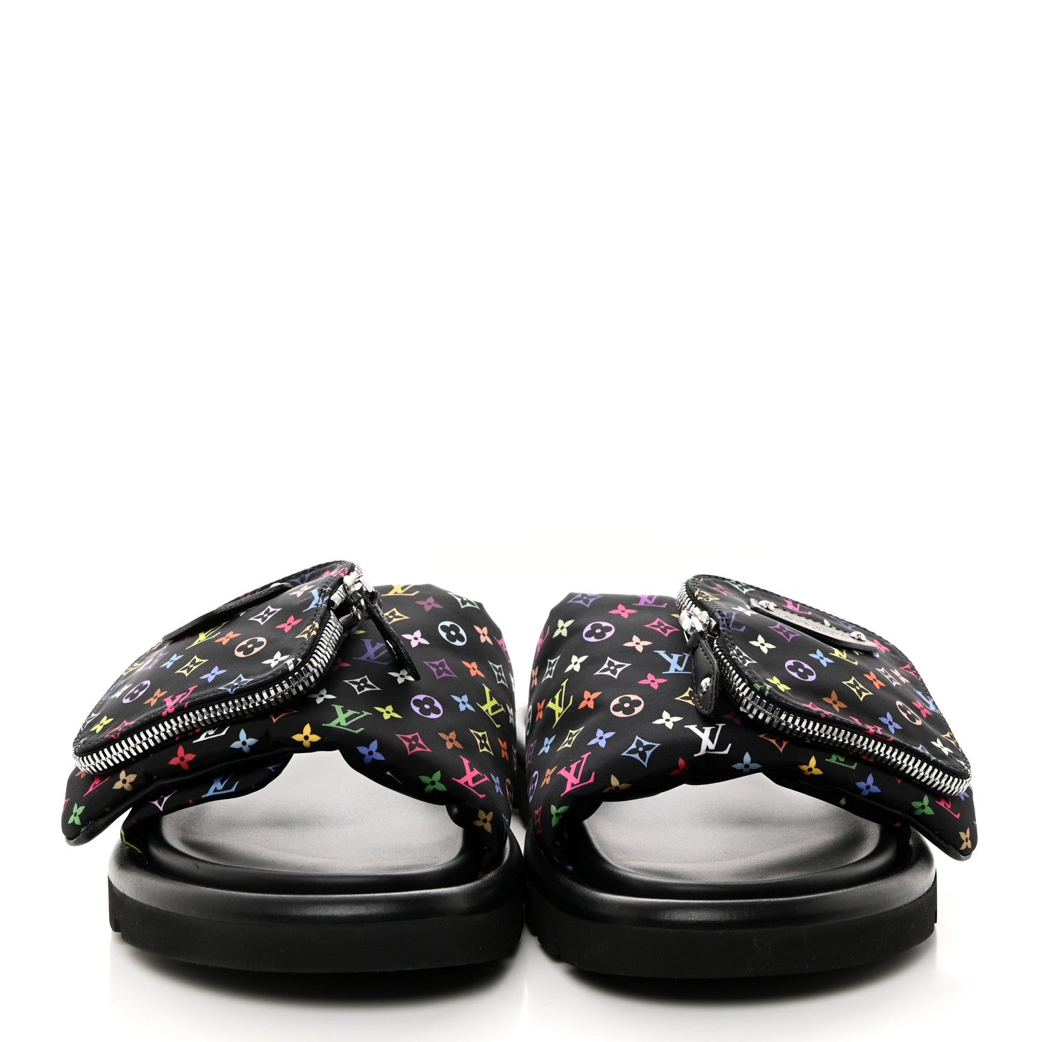 Louis Vuitton LV X TM Monogram Multicolor Pool Pillow Flat Comfort Mule 40 Black 2 of 9
