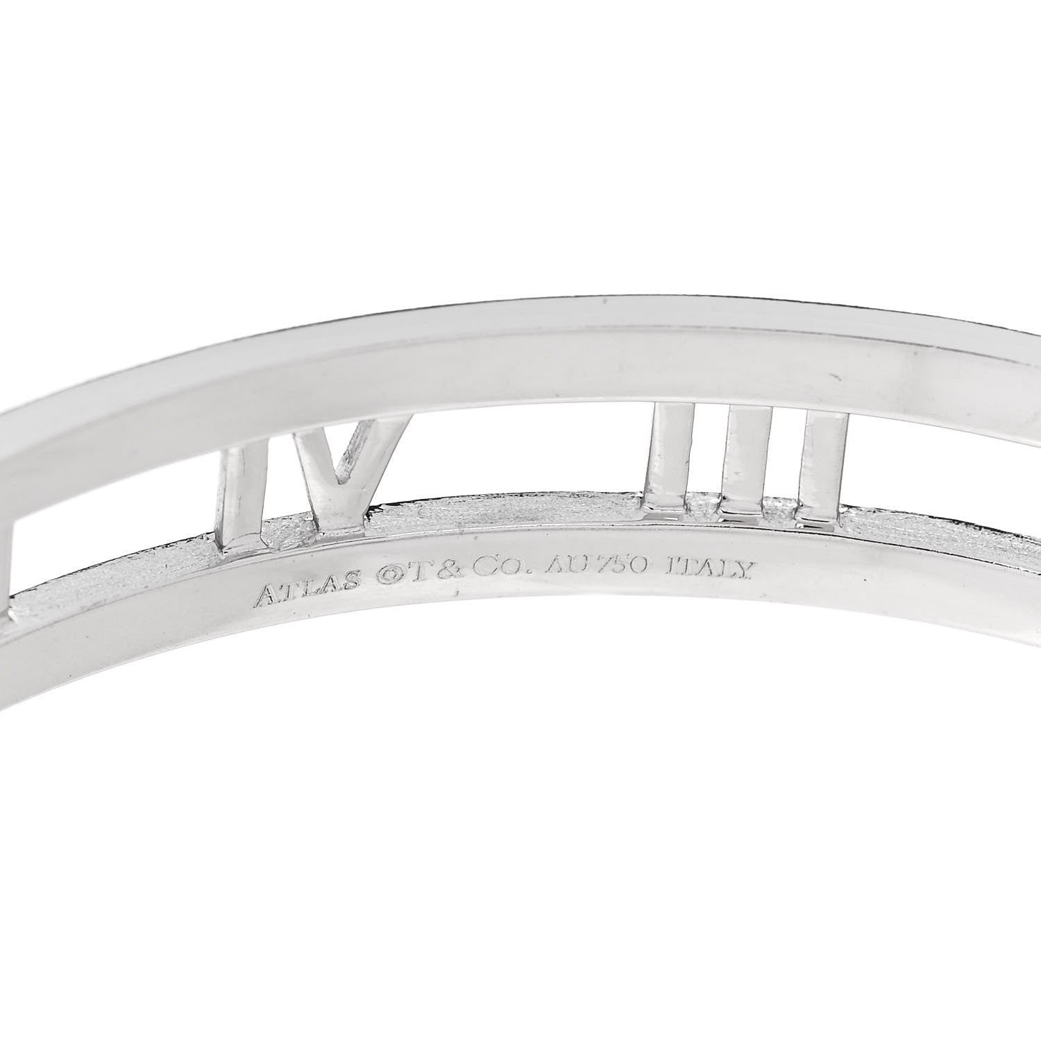 Tiffany 18K White Gold Diamond Atlas Open Hinged Bangle Bracelet 3 of 3
