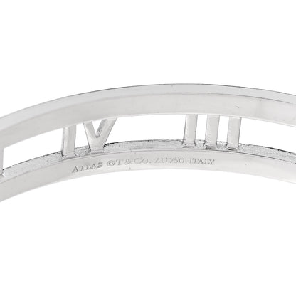 Tiffany 18K White Gold Diamond Atlas Open Hinged Bangle Bracelet 3 of 3