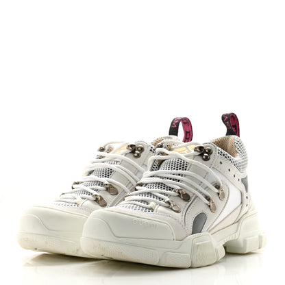Gucci X SEGA Mesh Calfskin Suede Womens Flashtrek Sneakers 36 Great White 2 of 8