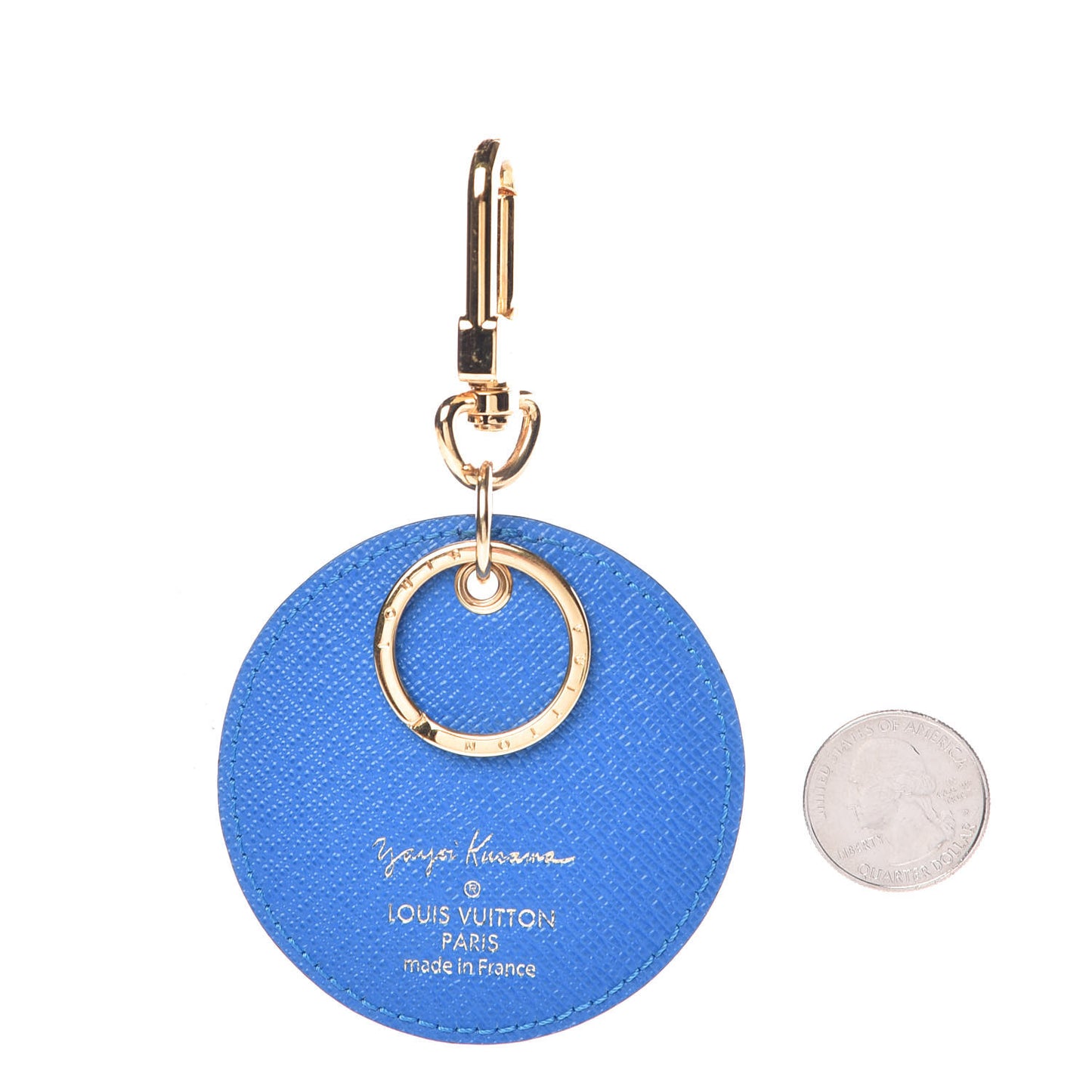 Monogram Kusama Pumpkin Dots Key Ring Blue