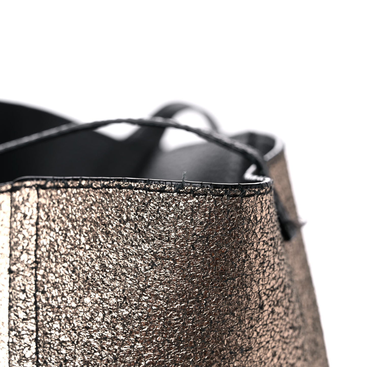 Grained Calfskin Medium Reversible Wandel Tote Black