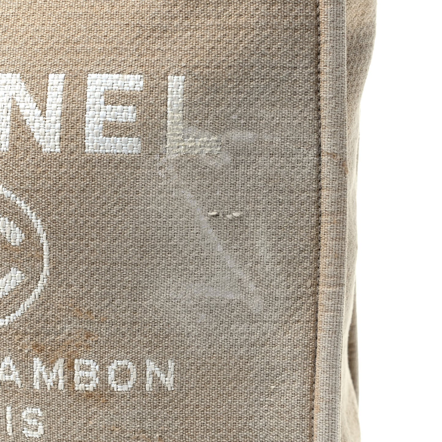Canvas Mini Deauville Tote Beige Black