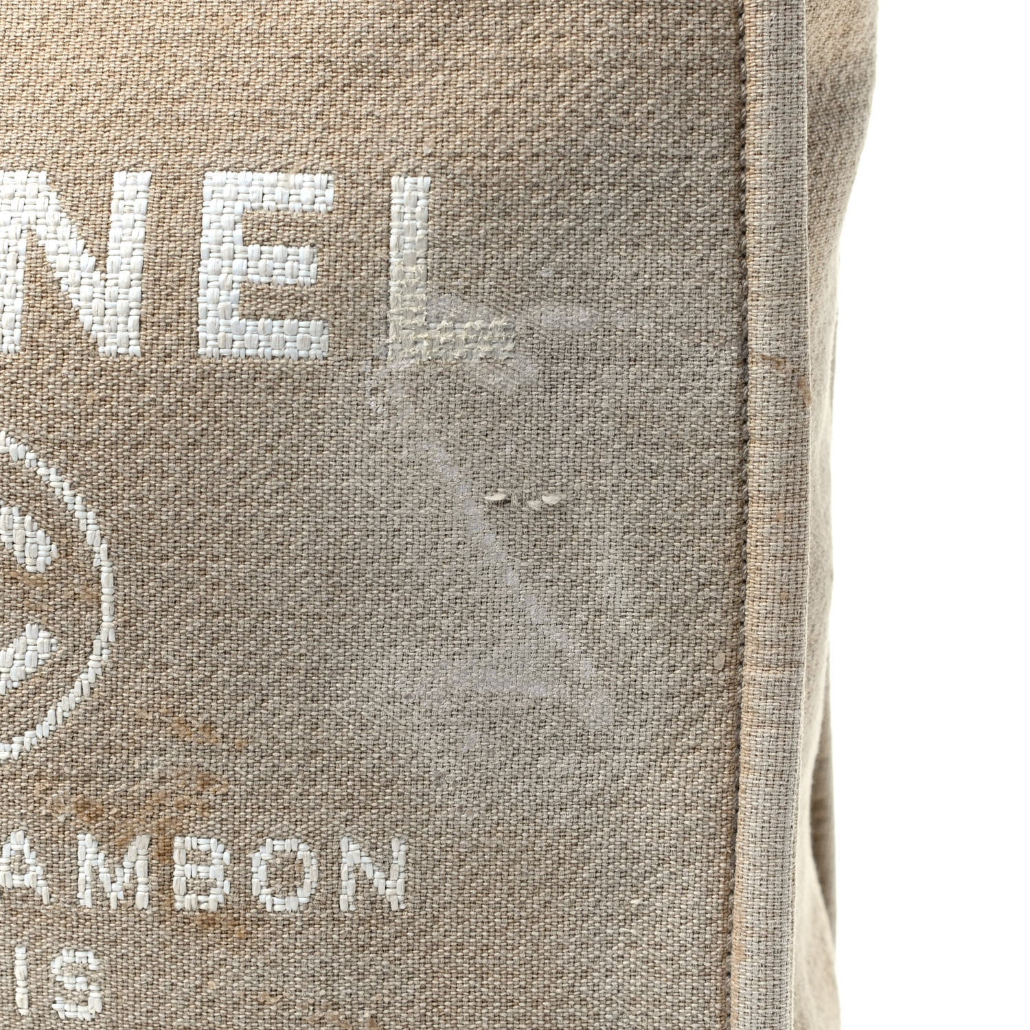 Chanel Canvas Mini Deauville Tote Beige Black 5 of 6