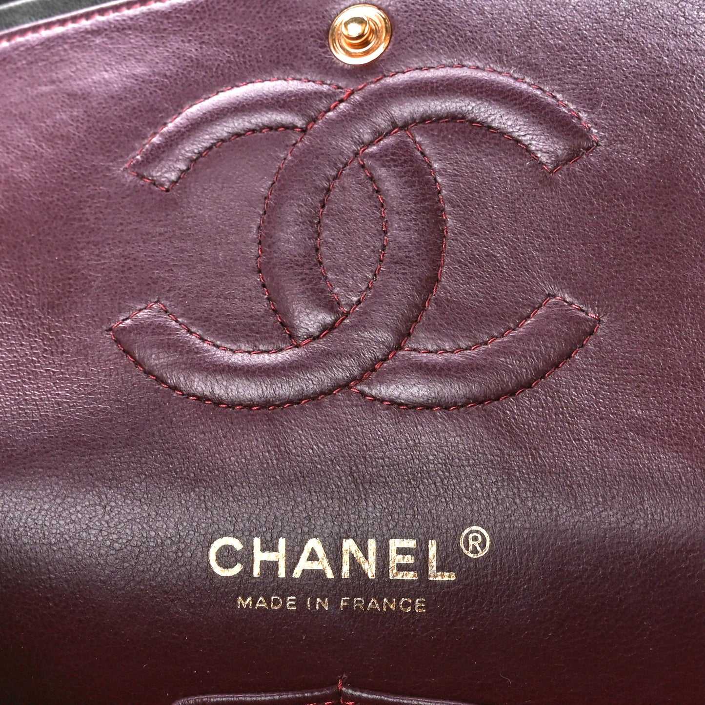 Lambskin Quilted Medium Double Flap Black