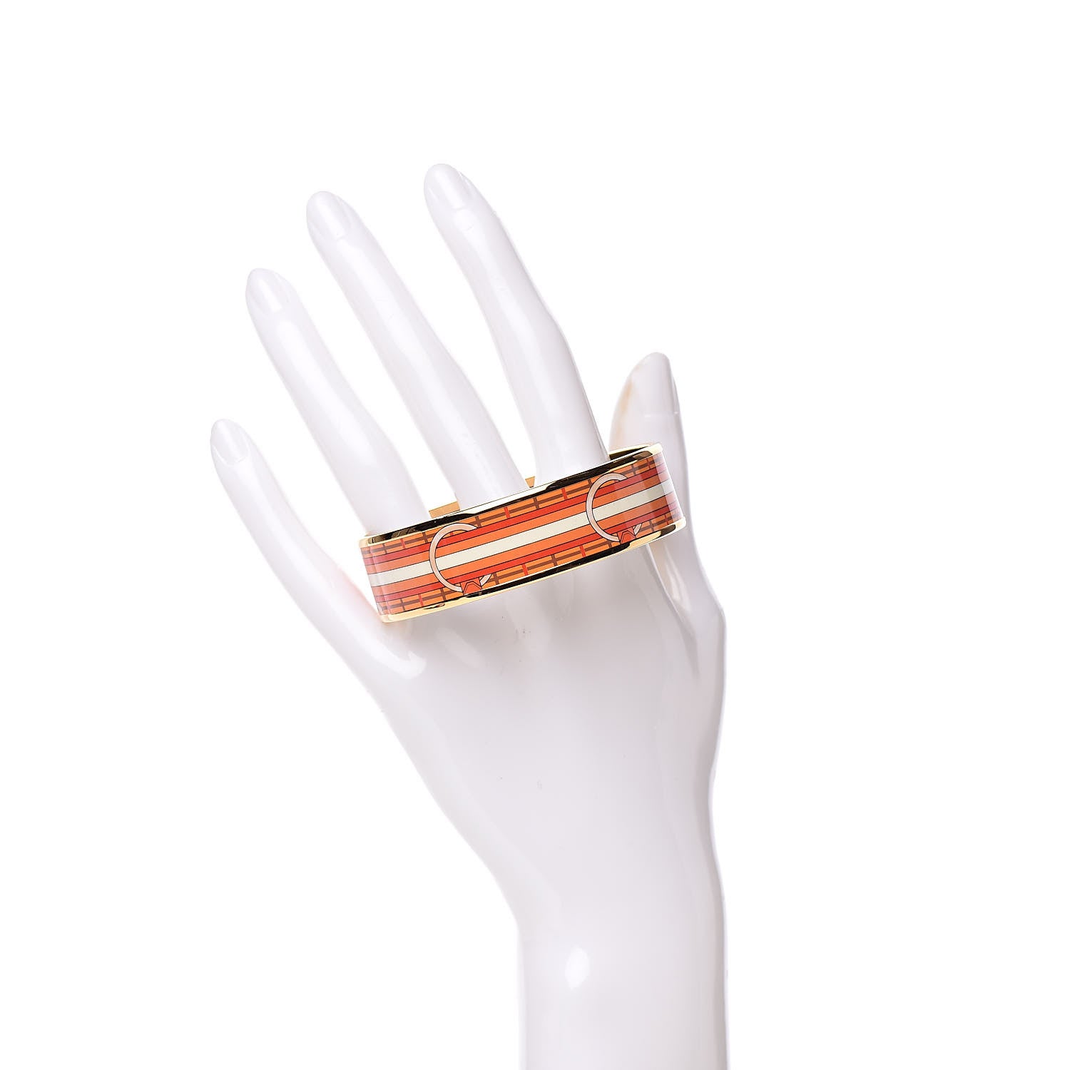 Hermes Enamel Printed Wide Tatersale Bracelet 70 2 of 5