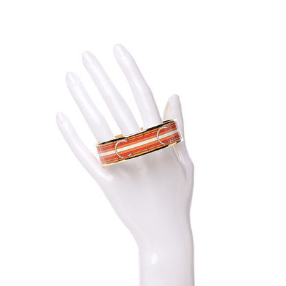 Hermes Enamel Printed Wide Tatersale Bracelet 70 2 of 5