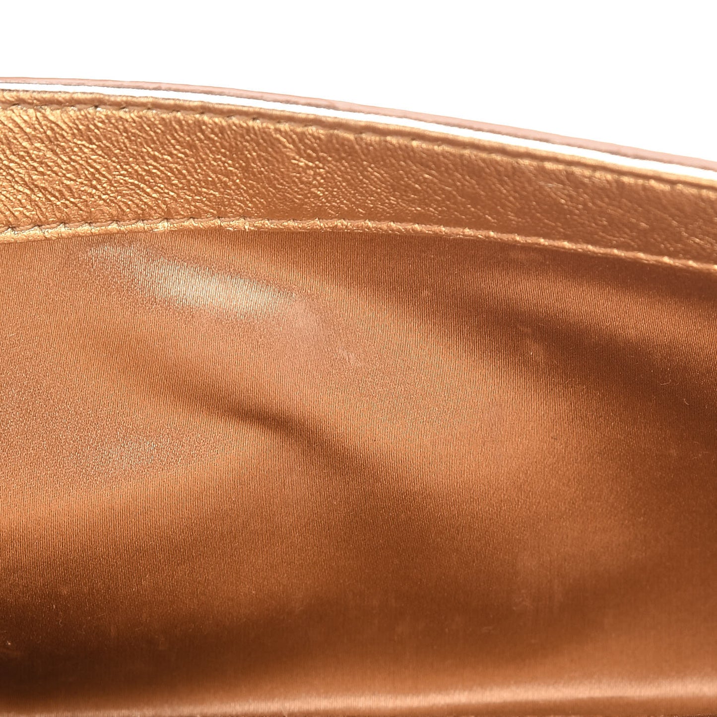 Metallic Calfskin Y-Mail Clutch Gold