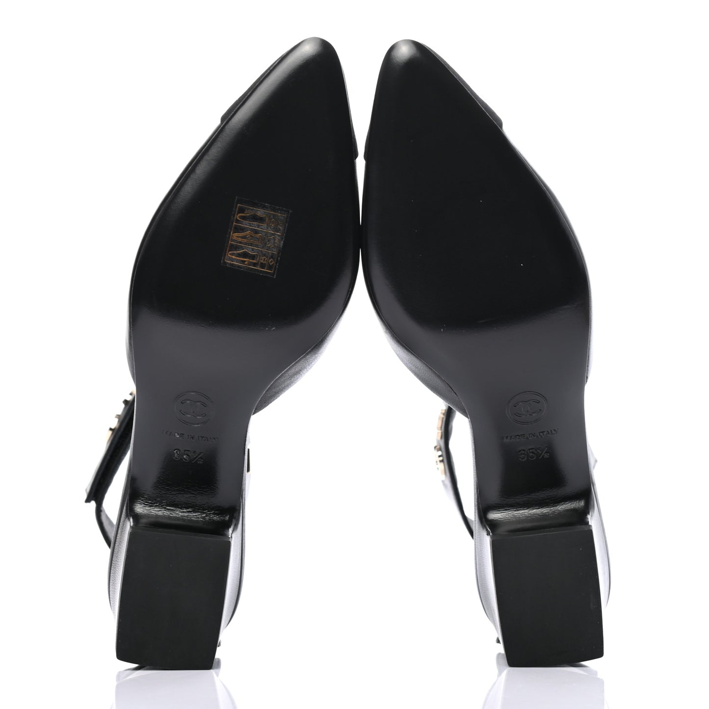 Lambskin Grosgrain Cap Toe Logo Ankle Strap Pumps 35.5 Black