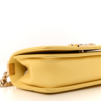 Chanel Caviar Chevron Quilted Small Boy Flap Yellow 9 of 10