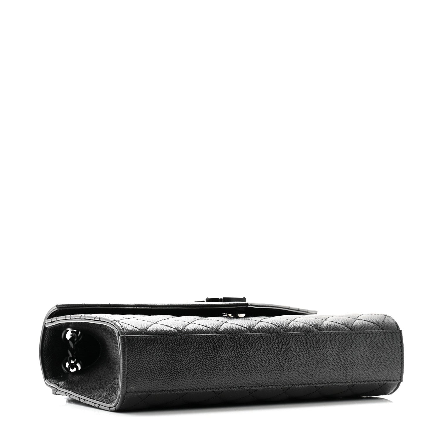Saint Laurent Grain De Poudre Textured Mixed Matelasse Triquilt Medium Monogram Monochrome Satchel Black 4 of 11