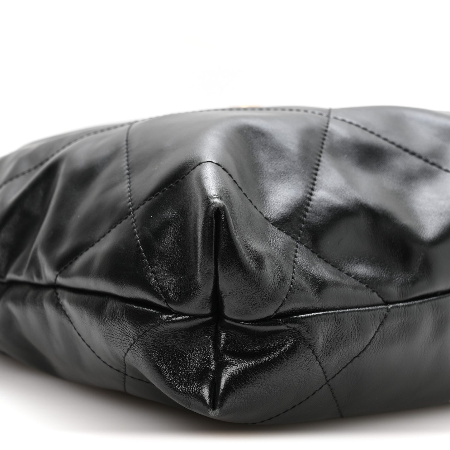 Shiny Calfskin Quilted Small Chanel 22 Black