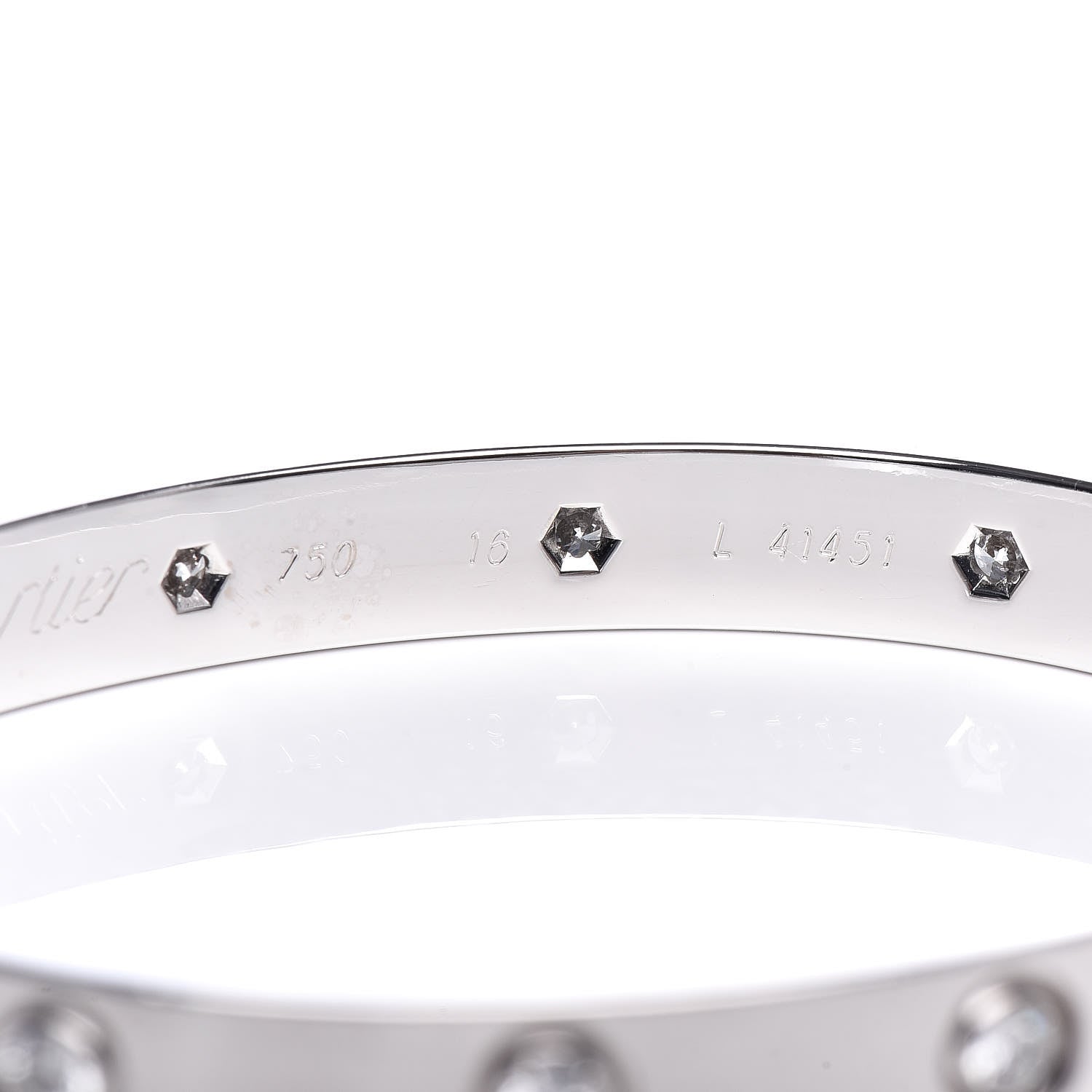 Cartier 18K White Gold 10 Diamond LOVE Bracelet 16 5 of 5