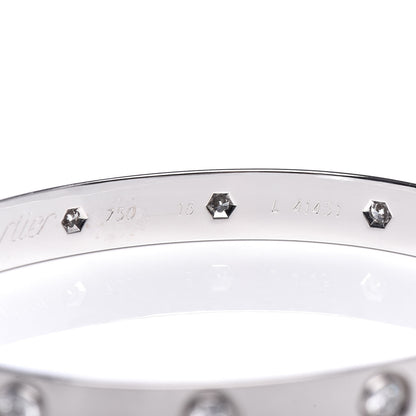 Cartier 18K White Gold 10 Diamond LOVE Bracelet 16 5 of 5