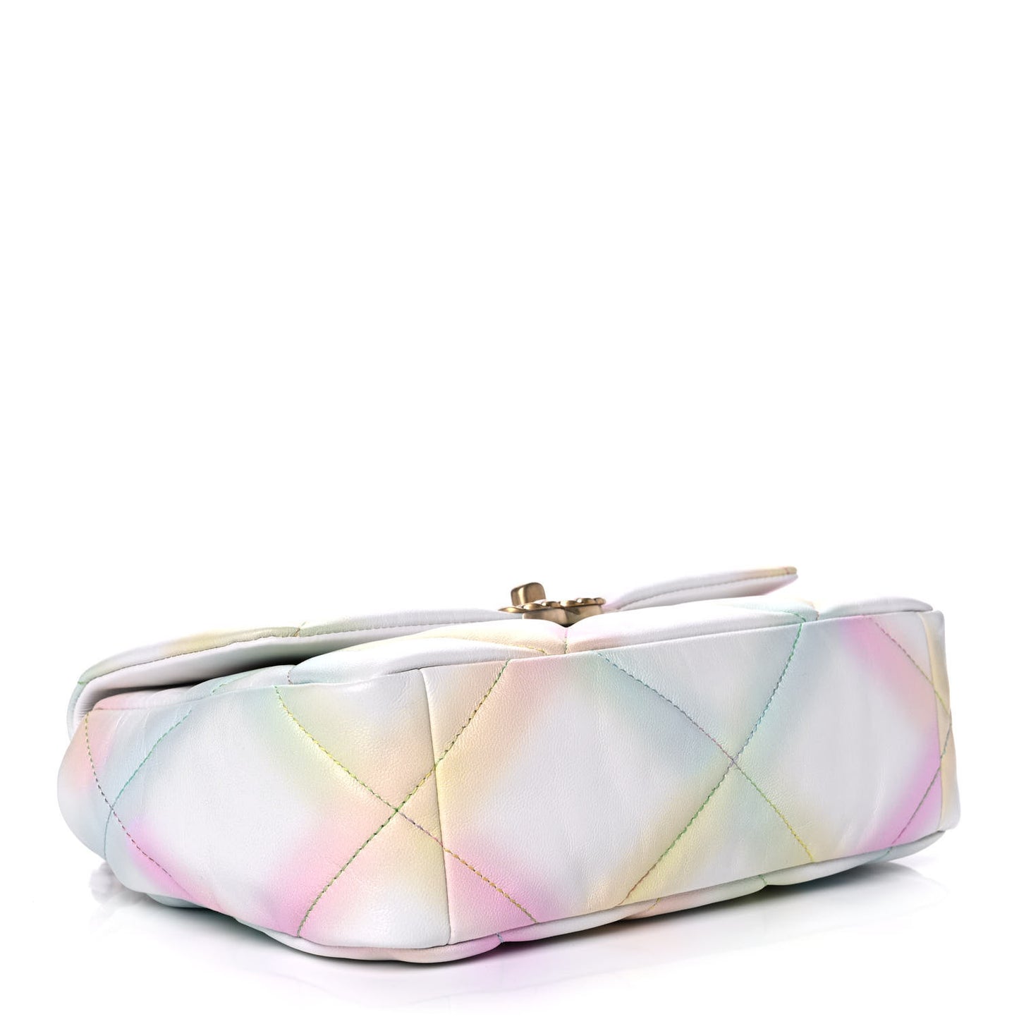 Printed Goatskin Quilted Medium Chanel 19 Flap White Multicolor