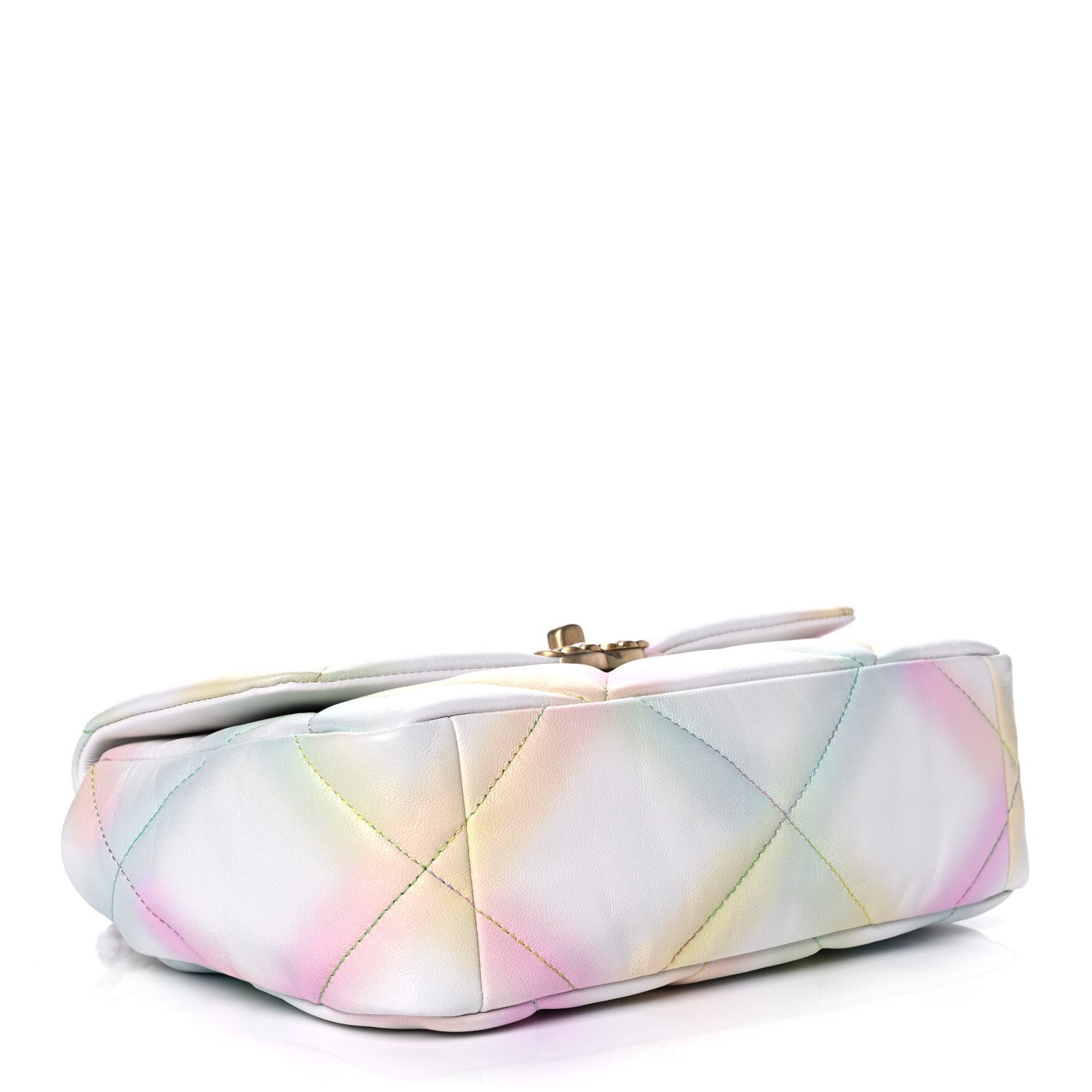 Chanel Printed Goatskin Quilted Medium Chanel 19 Flap White Multicolor 4 of 12