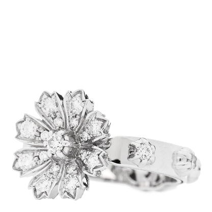 Gucci 18K White Gold Diamond Flora Ring 50 5.5 3 of 9