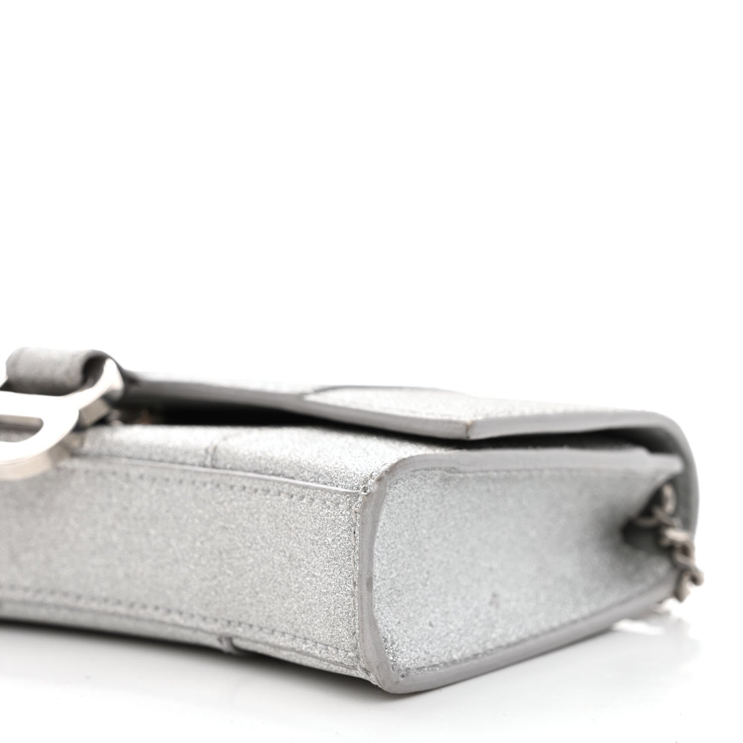 Balenciaga Sparkling Fabric XS Hourglass Wallet On Chain Silver 9 of 9