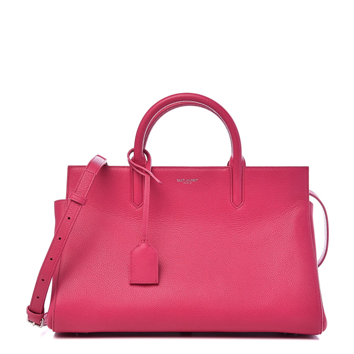 Grained Calfskin Small Cabas Rive Gauche Bubblegum