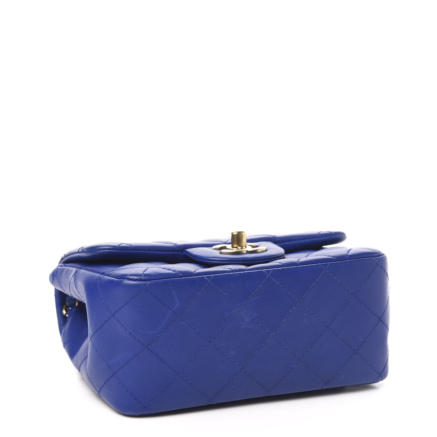 Lambskin Quilted Mini Square Flap Blue