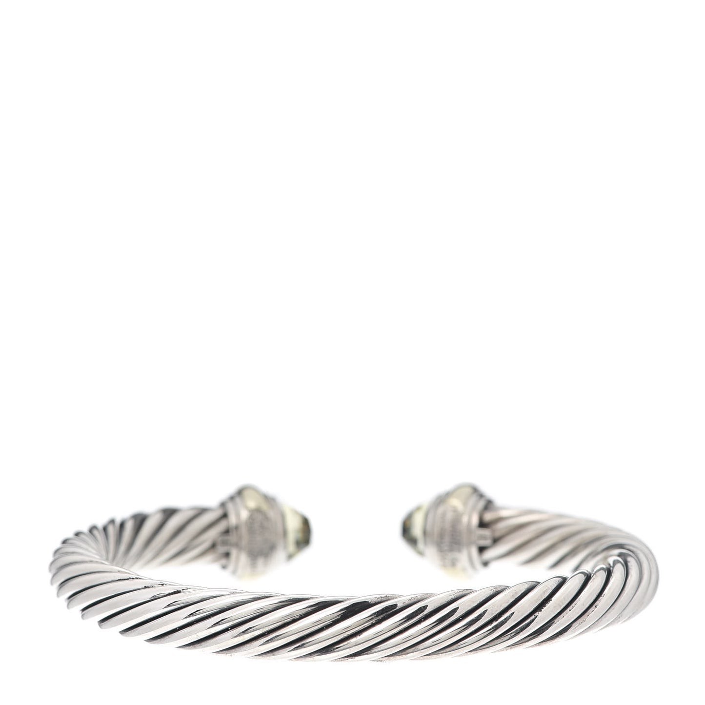Sterling Silver 14K Yellow Gold Lemon Citrine 7mm Cable Classics Bracelet