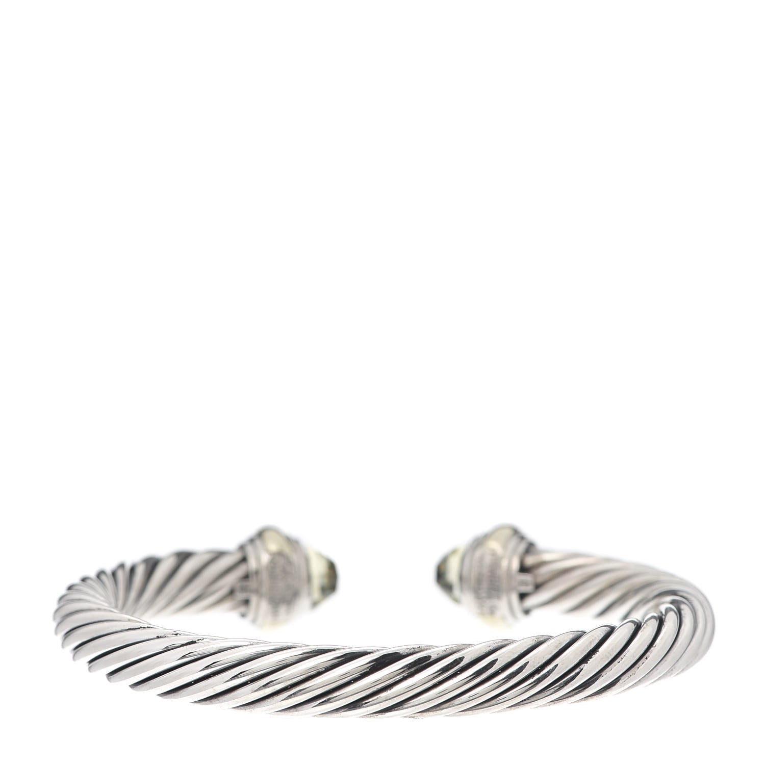 David Yurman Sterling Silver 14K Yellow Gold Lemon Citrine 7mm Cable Classics Bracelet 3 of 5