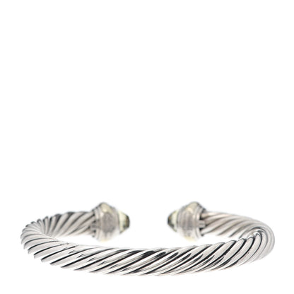 David Yurman Sterling Silver 14K Yellow Gold Lemon Citrine 7mm Cable Classics Bracelet 3 of 5