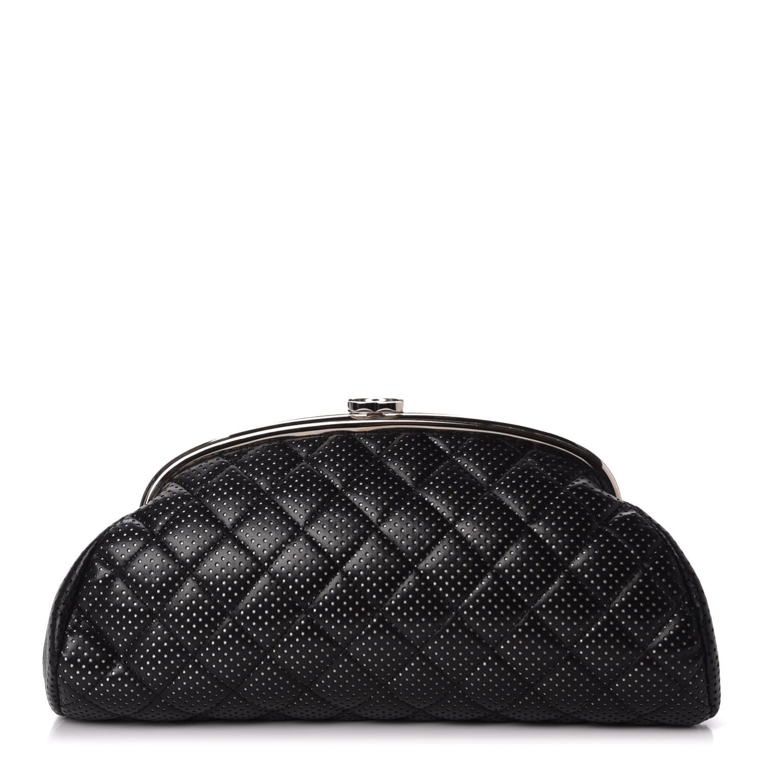 Chanel Lambskin Perforated Timeless Clutch Black 1 of 10