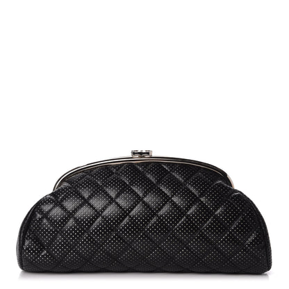 Chanel Lambskin Perforated Timeless Clutch Black 1 of 10