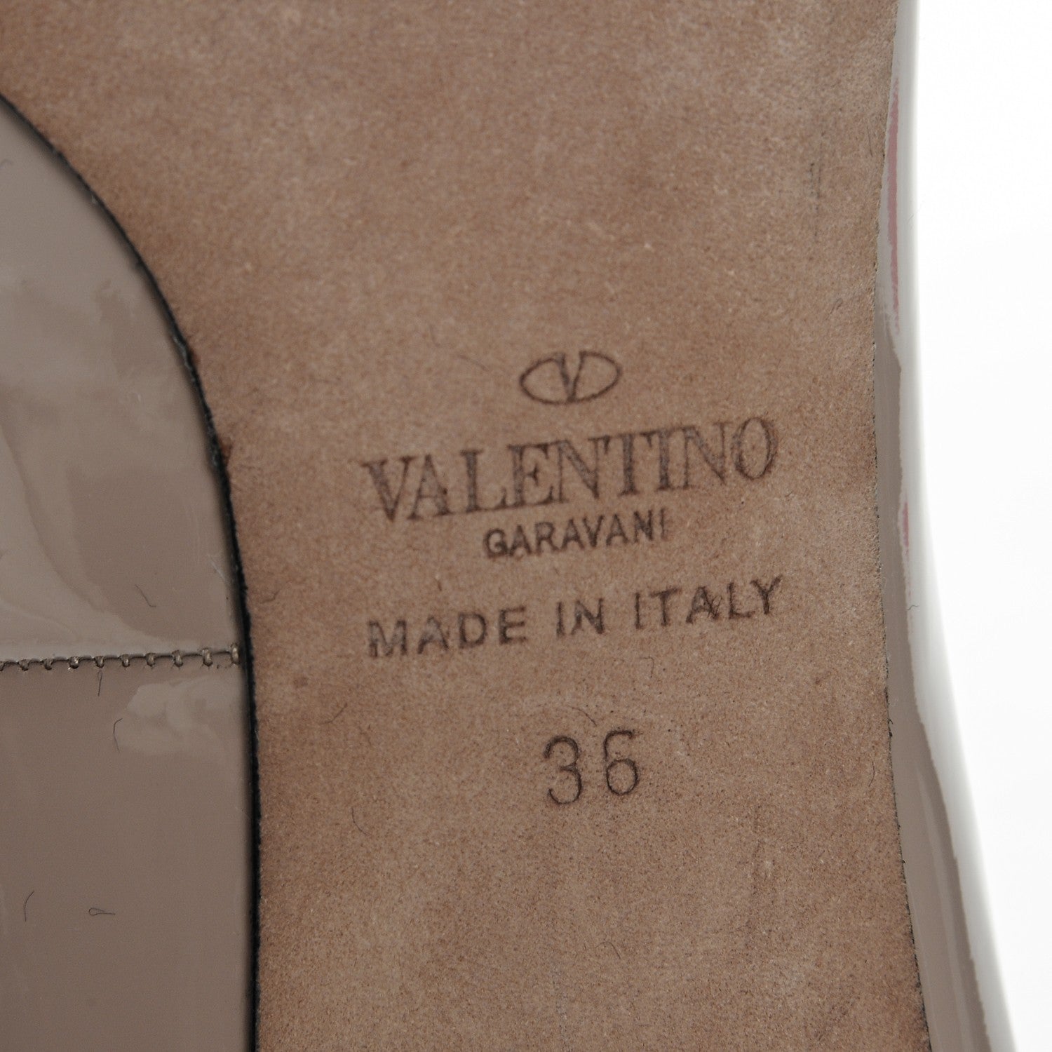 Valentino Garavani Patent Velvet Lace Up Pumps 36 Poudre 6 of 7