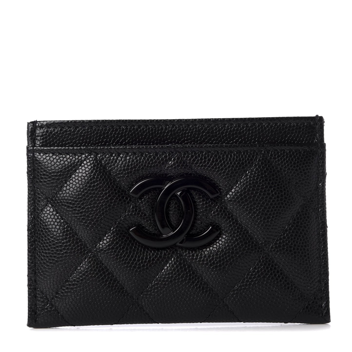Caviar Quilted My Everything Card Holder Black