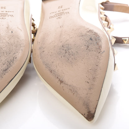 Valentino Garavani Patent Rockstud Cage Ballerina Flats 36 Light Ivory Poudre 11 of 17