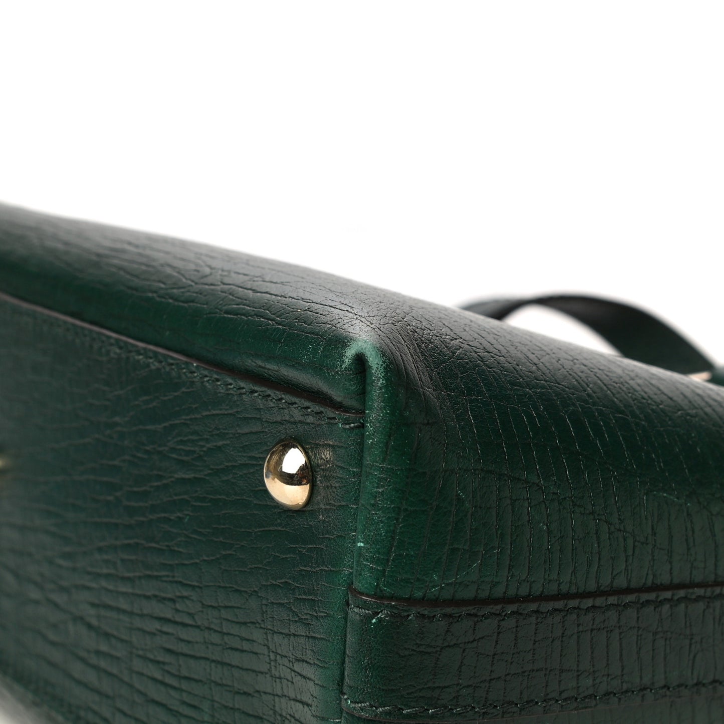 Textured Calfskin Small Boston Green